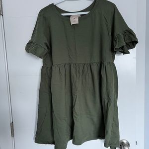 Dark green babydoll dress
